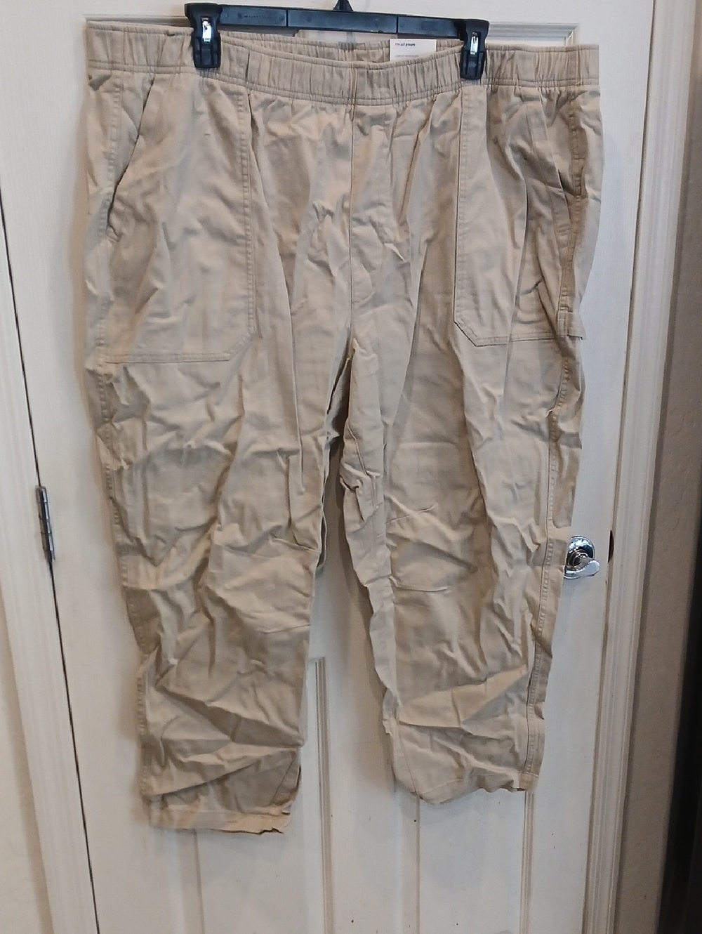 Old Navy Women's Khaki Cargo Pants with Elastic Waist